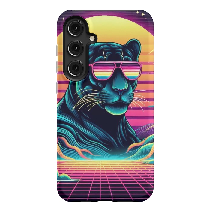 Galaxy S24 Plus StrongFit 80s Neon Black Panther by JohnnyVillas