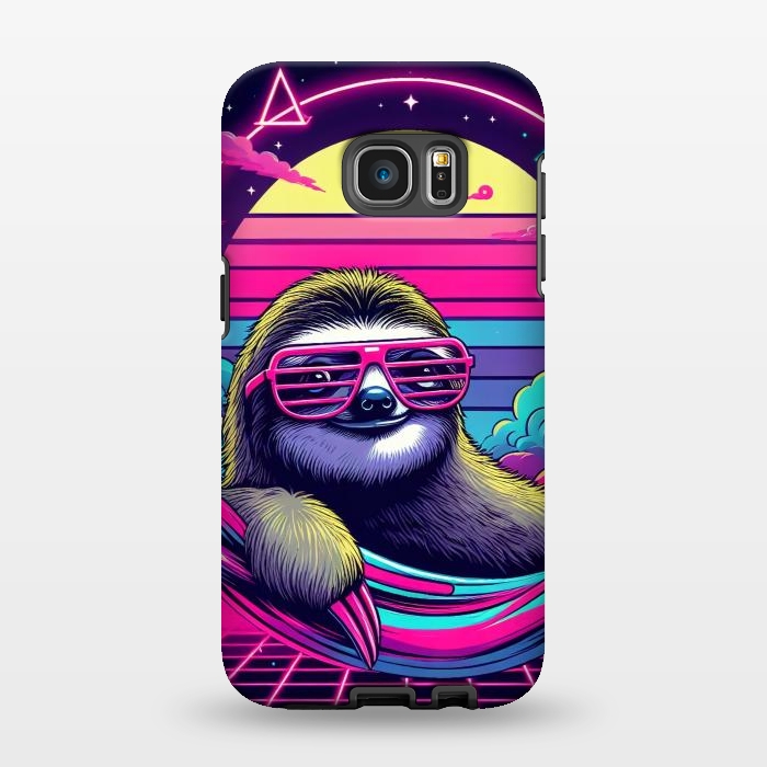 Galaxy S7 EDGE StrongFit 80s Neon Sloth by JohnnyVillas