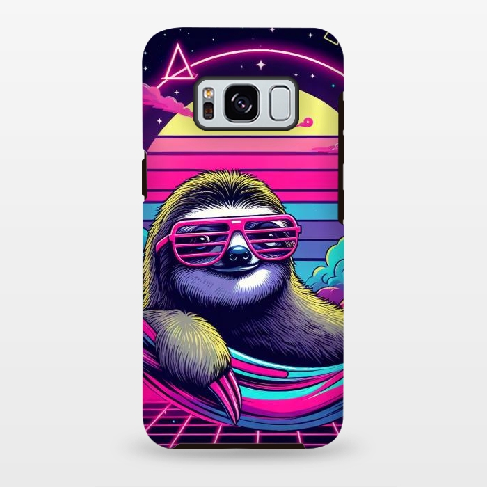 Galaxy S8 plus StrongFit 80s Neon Sloth by JohnnyVillas