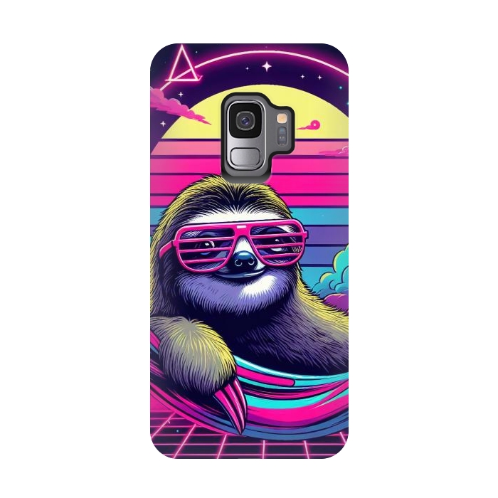 Galaxy S9 StrongFit 80s Neon Sloth by JohnnyVillas