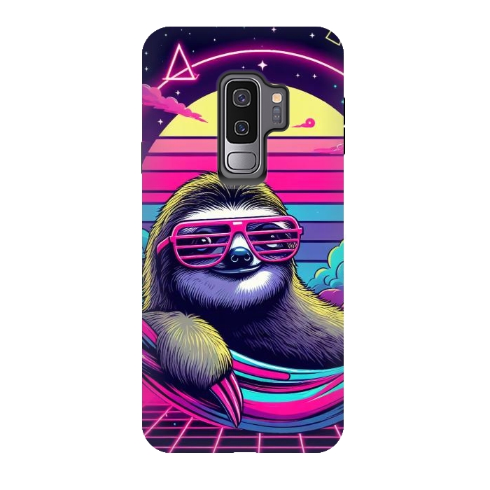 Galaxy S9 plus StrongFit 80s Neon Sloth by JohnnyVillas