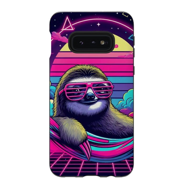 Galaxy S10e StrongFit 80s Neon Sloth by JohnnyVillas