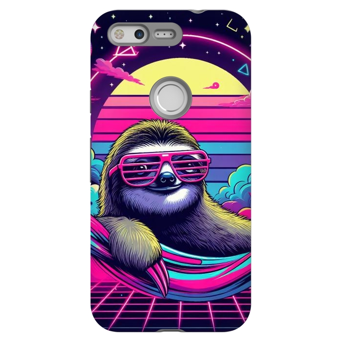 Pixel StrongFit 80s Neon Sloth by JohnnyVillas