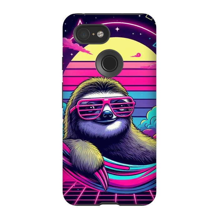 Pixel 3 StrongFit 80s Neon Sloth by JohnnyVillas