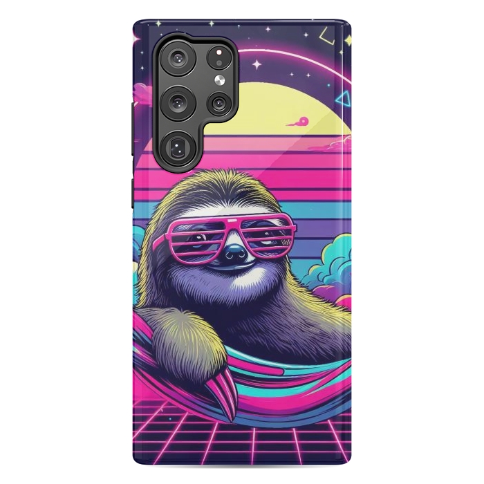 Galaxy S22 Ultra StrongFit 80s Neon Sloth by JohnnyVillas