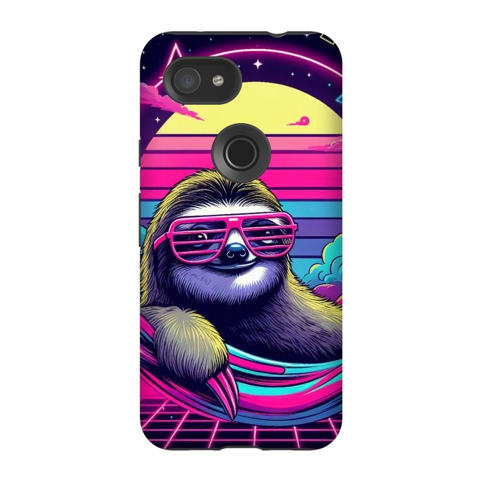 Pixel 3A StrongFit 80s Neon Sloth by JohnnyVillas