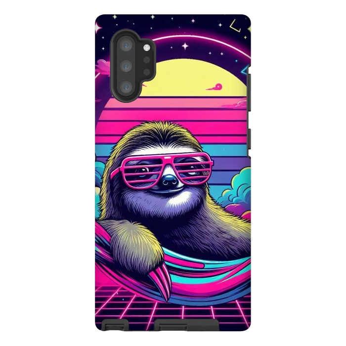 Galaxy Note 10 plus StrongFit 80s Neon Sloth by JohnnyVillas