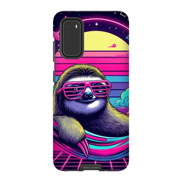 Galaxy S20 StrongFit 80s Neon Sloth by JohnnyVillas
