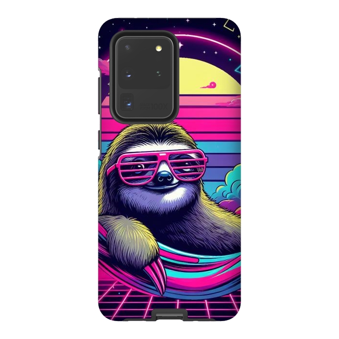 Galaxy S20 Ultra StrongFit 80s Neon Sloth by JohnnyVillas