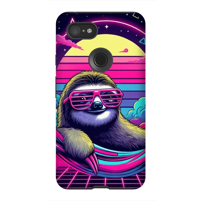 Pixel 3XL StrongFit 80s Neon Sloth by JohnnyVillas