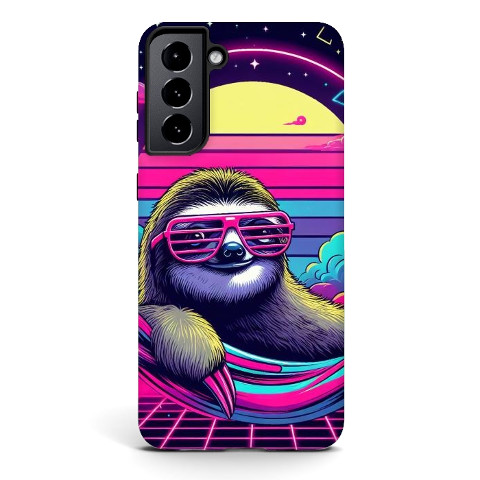 Galaxy S21 StrongFit 80s Neon Sloth by JohnnyVillas