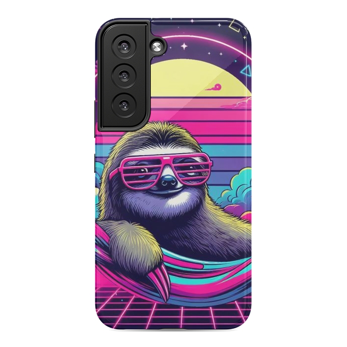 Galaxy S22 StrongFit 80s Neon Sloth by JohnnyVillas