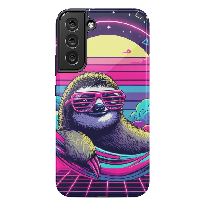 Galaxy S22 plus StrongFit 80s Neon Sloth by JohnnyVillas