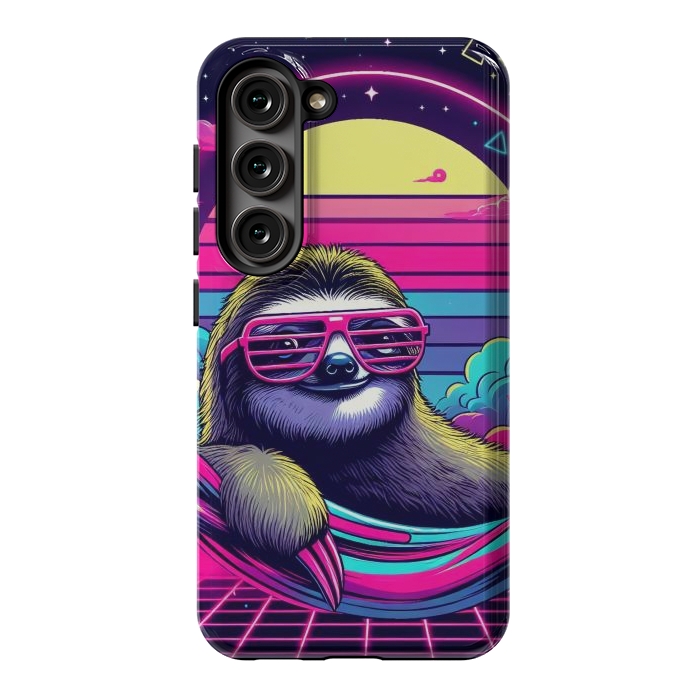 Galaxy S23 StrongFit 80s Neon Sloth by JohnnyVillas