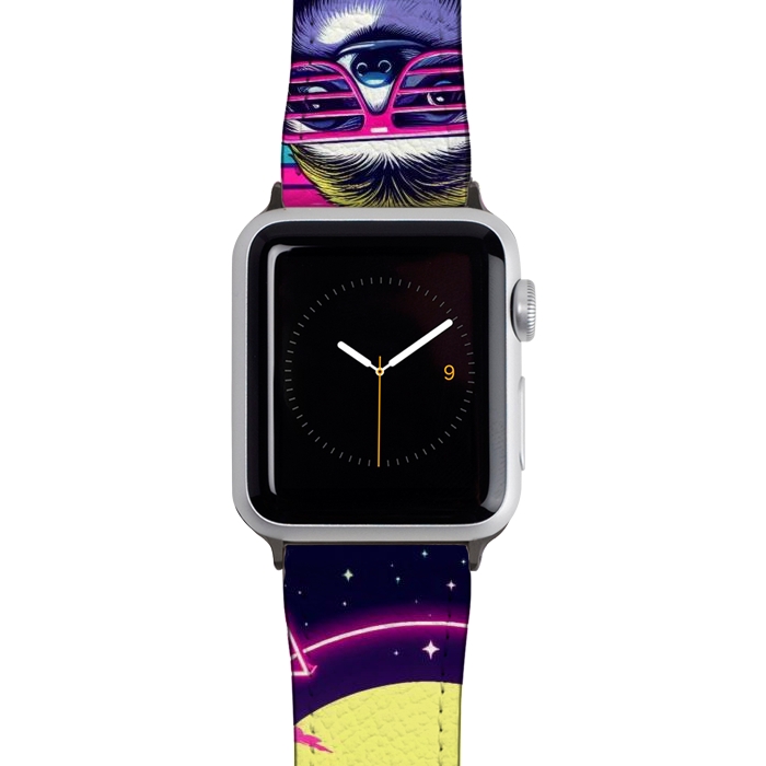 Watch 38mm / 40mm Strap PU leather 80s Neon Sloth by JohnnyVillas