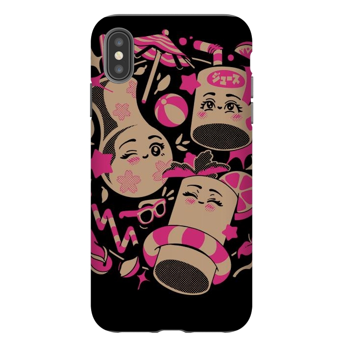 iPhone Xs Max StrongFit Anime Kawaii Drinks by Ilustrata