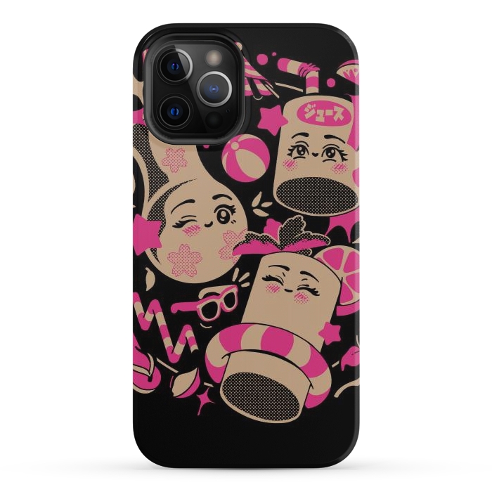 iPhone 12 Pro StrongFit Anime Kawaii Drinks by Ilustrata
