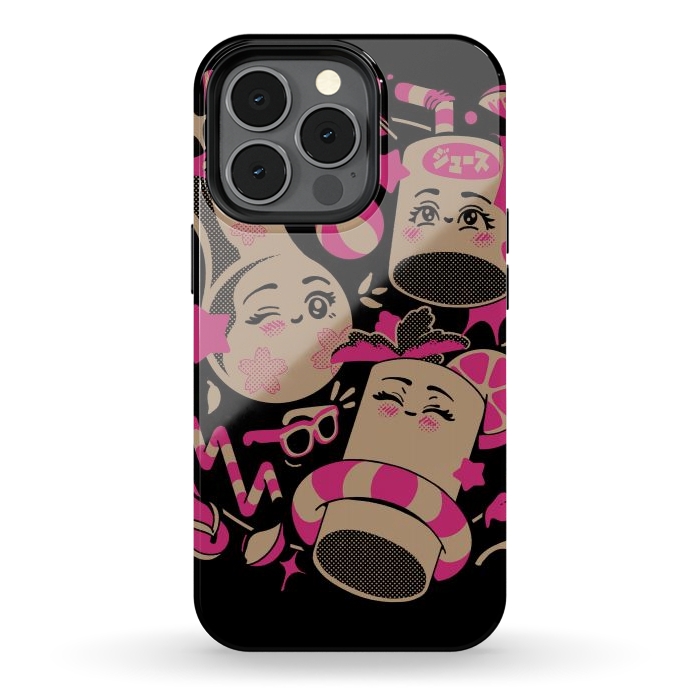 iPhone 13 pro StrongFit Anime Kawaii Drinks by Ilustrata