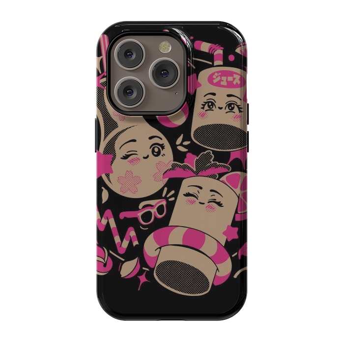 iPhone 14 Pro StrongFit Anime Kawaii Drinks by Ilustrata