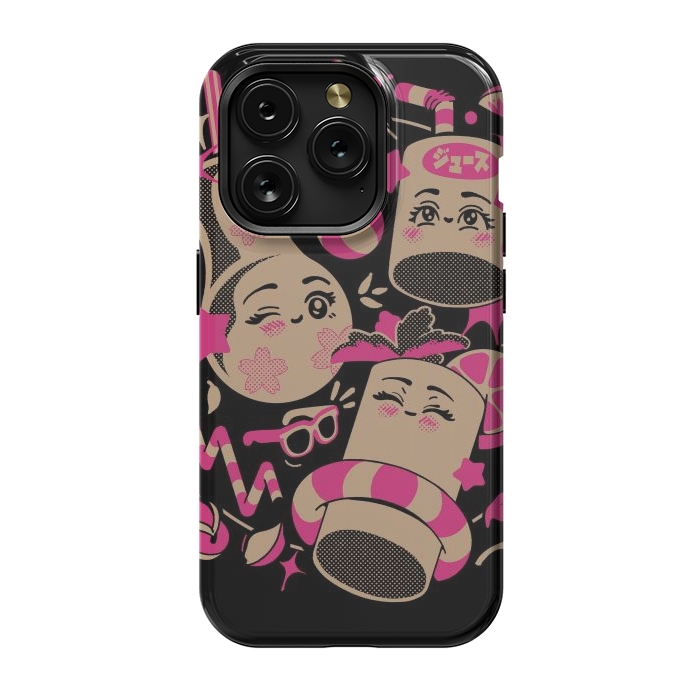 iPhone 15 Pro StrongFit Anime Kawaii Drinks by Ilustrata