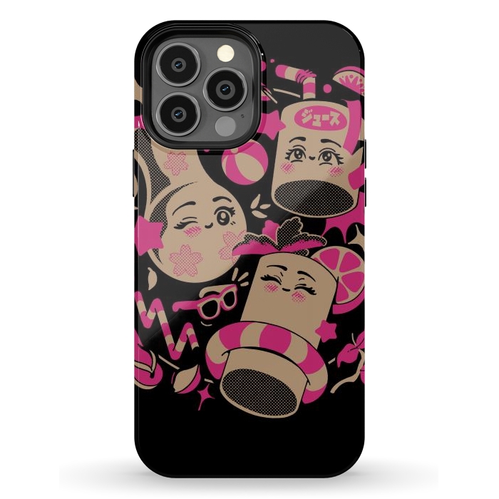iPhone 13 Pro Max StrongFit Anime Kawaii Drinks by Ilustrata
