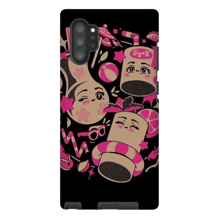 Galaxy Note 10 plus StrongFit Anime Kawaii Drinks by Ilustrata