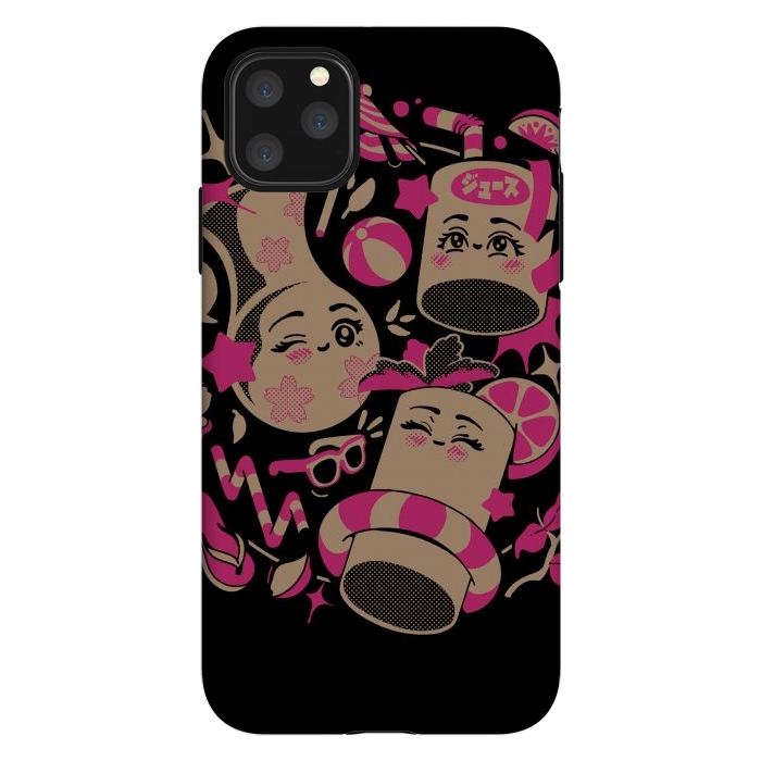 iPhone 11 Pro Max StrongFit Anime Kawaii Drinks by Ilustrata