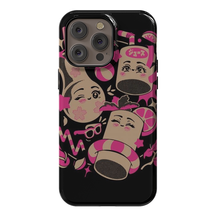 iPhone 14 Pro max StrongFit Anime Kawaii Drinks by Ilustrata