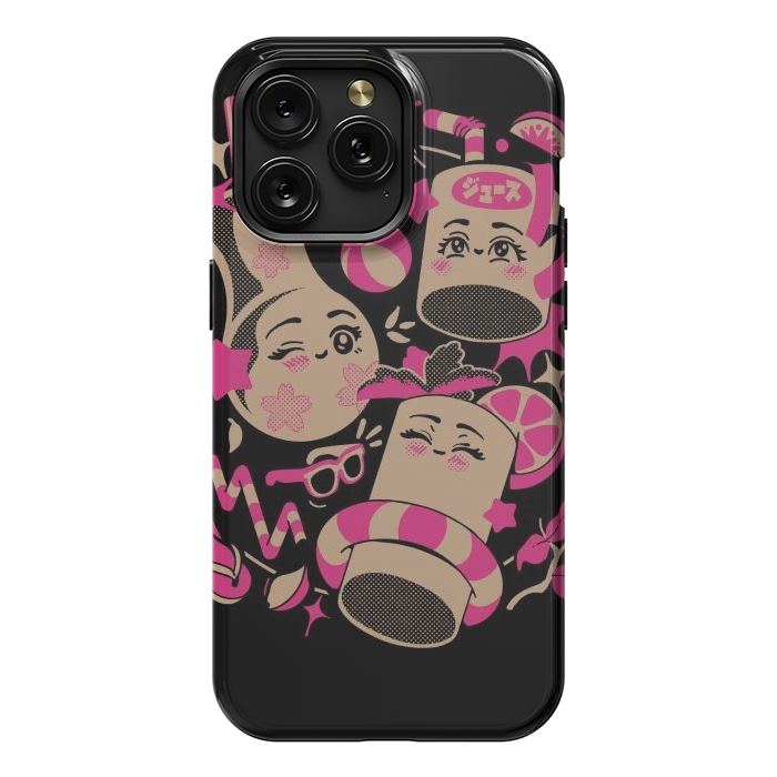 iPhone 15 Pro Max StrongFit Anime Kawaii Drinks by Ilustrata