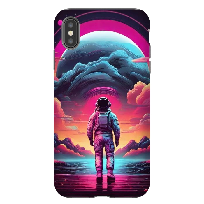 iPhone Xs Max StrongFit Neon Lone Walker by JohnnyVillas