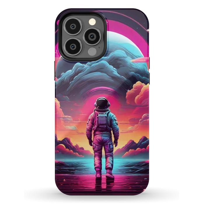 iPhone 13 Pro Max StrongFit Neon Lone Walker by JohnnyVillas
