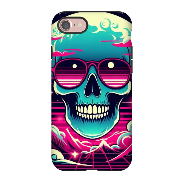 iPhone 7 StrongFit Summer Neon Skull by JohnnyVillas