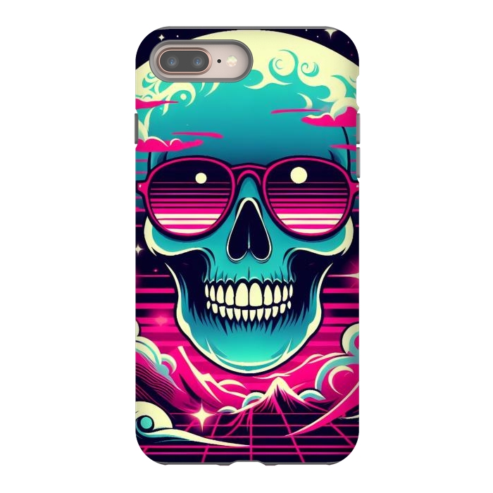 iPhone 7 plus StrongFit Summer Neon Skull by JohnnyVillas