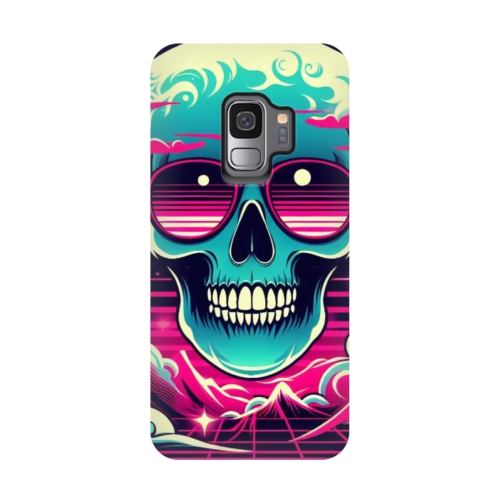 Galaxy S9 StrongFit Summer Neon Skull by JohnnyVillas