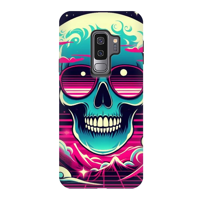 Galaxy S9 plus StrongFit Summer Neon Skull by JohnnyVillas