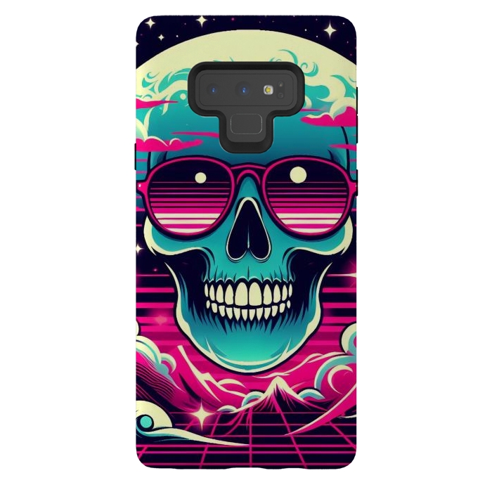 Galaxy Note 9 StrongFit Summer Neon Skull by JohnnyVillas