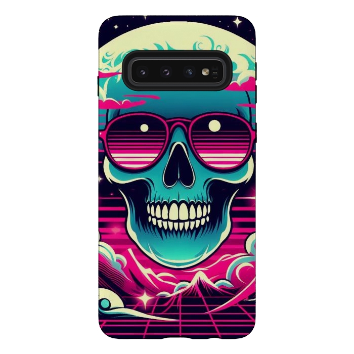 Galaxy S10 StrongFit Summer Neon Skull by JohnnyVillas