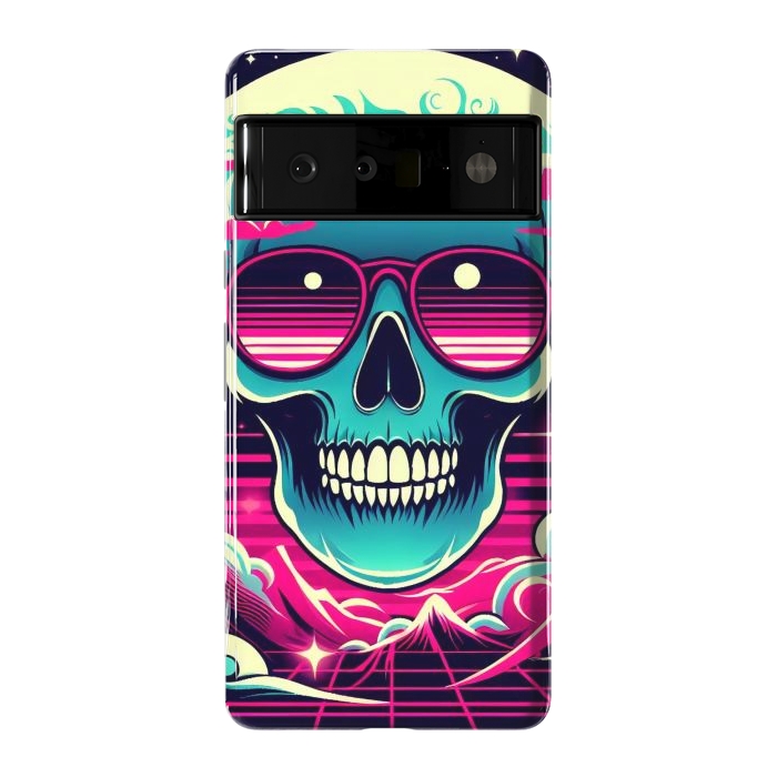 Pixel 6 Pro StrongFit Summer Neon Skull by JohnnyVillas