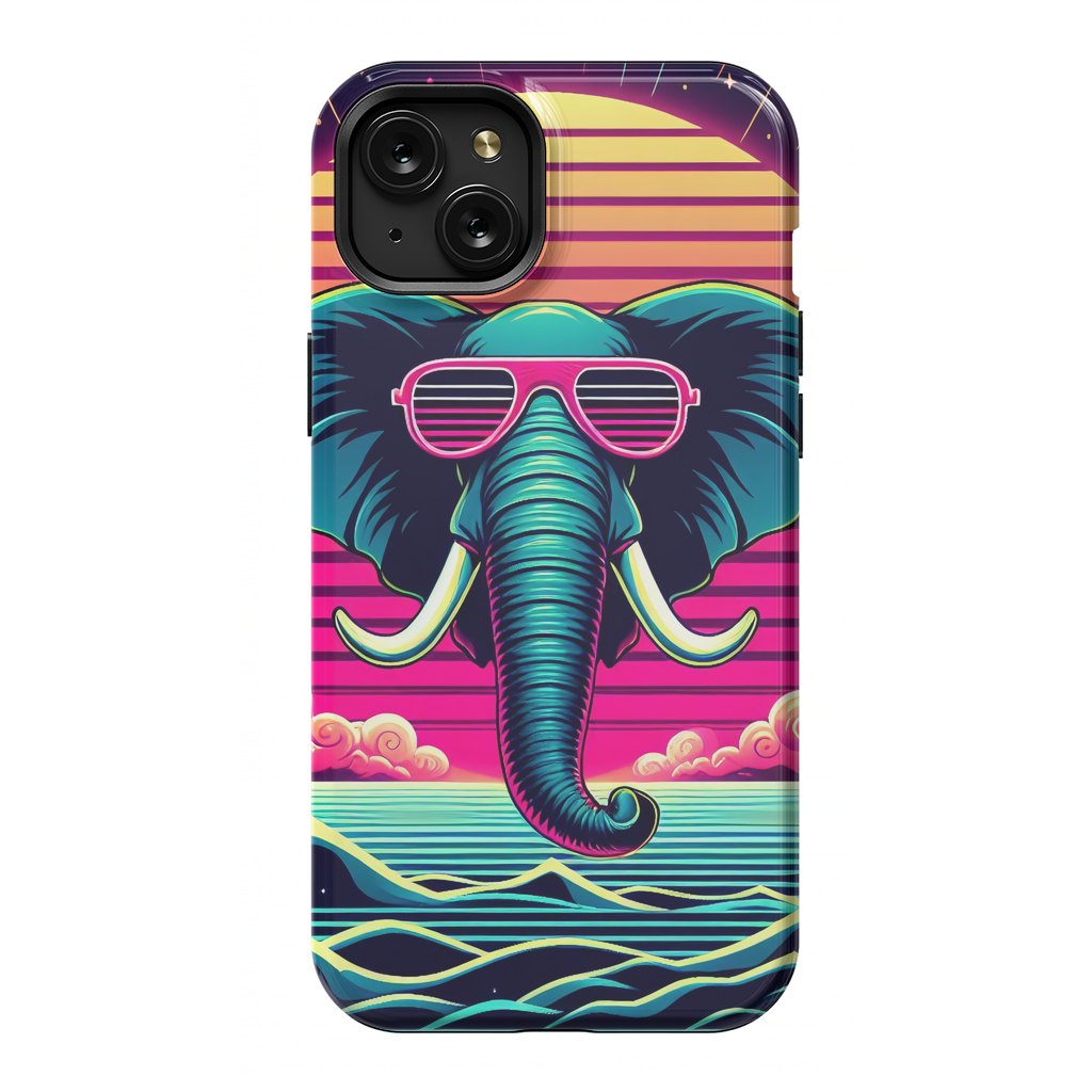 iPhone 15 Plus StrongFit Retro Star Elephant by JohnnyVillas