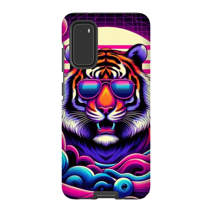 Galaxy S20 StrongFit 80s Neon Lion by JohnnyVillas