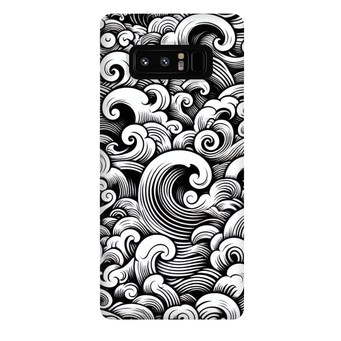 Galaxy Note 8 StrongFit Black and White Tattoo Waves by JohnnyVillas