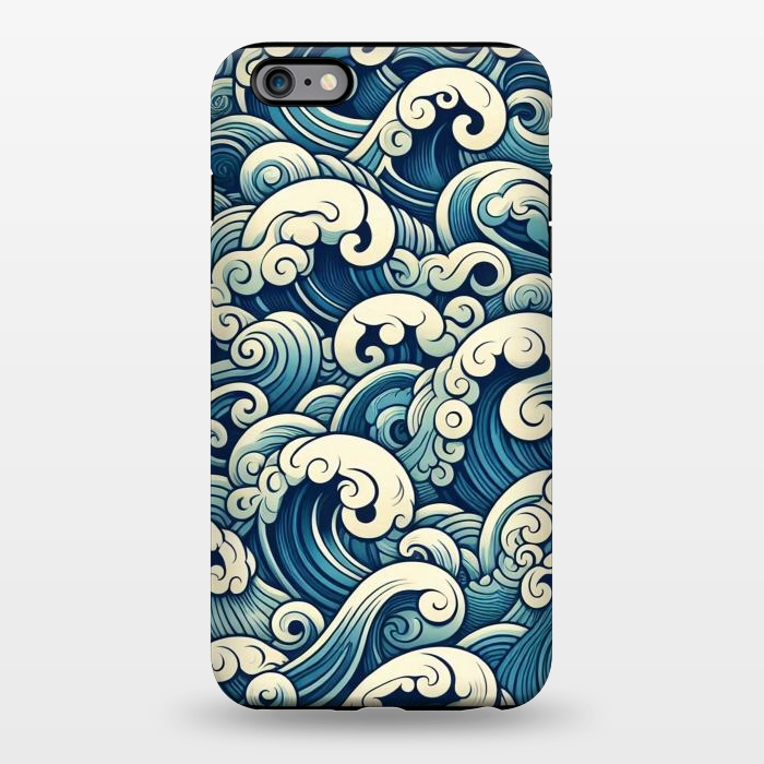 iPhone 6/6s plus StrongFit Blue Japanese Waves by JohnnyVillas
