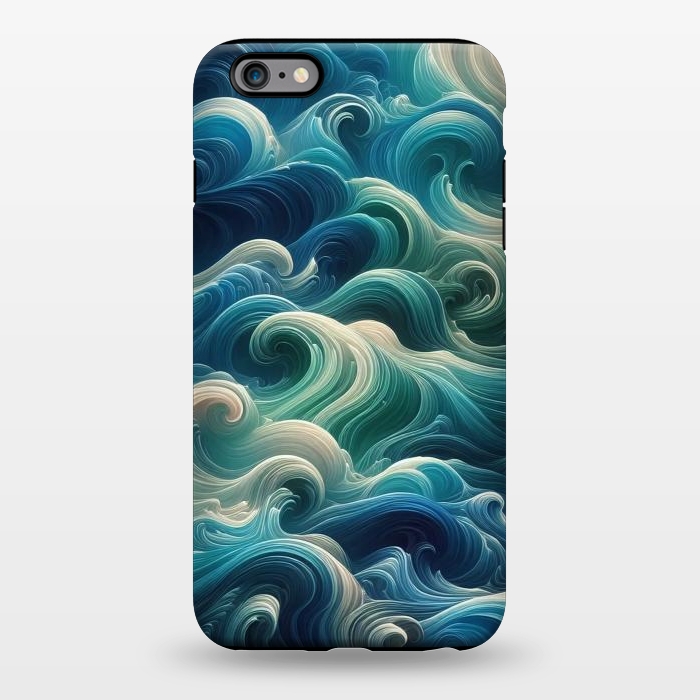 iPhone 6/6s plus StrongFit Blue Swirling Waves by JohnnyVillas