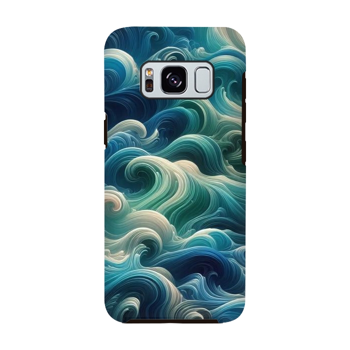 Galaxy S8 StrongFit Blue Swirling Waves by JohnnyVillas