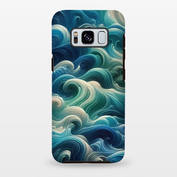 Galaxy S8 plus StrongFit Blue Swirling Waves by JohnnyVillas