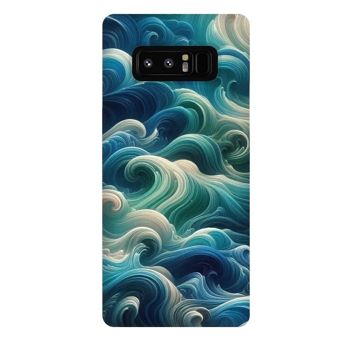 Galaxy Note 8 StrongFit Blue Swirling Waves by JohnnyVillas