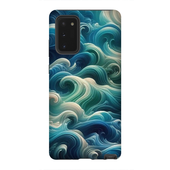 Galaxy Note 20 StrongFit Blue Swirling Waves by JohnnyVillas