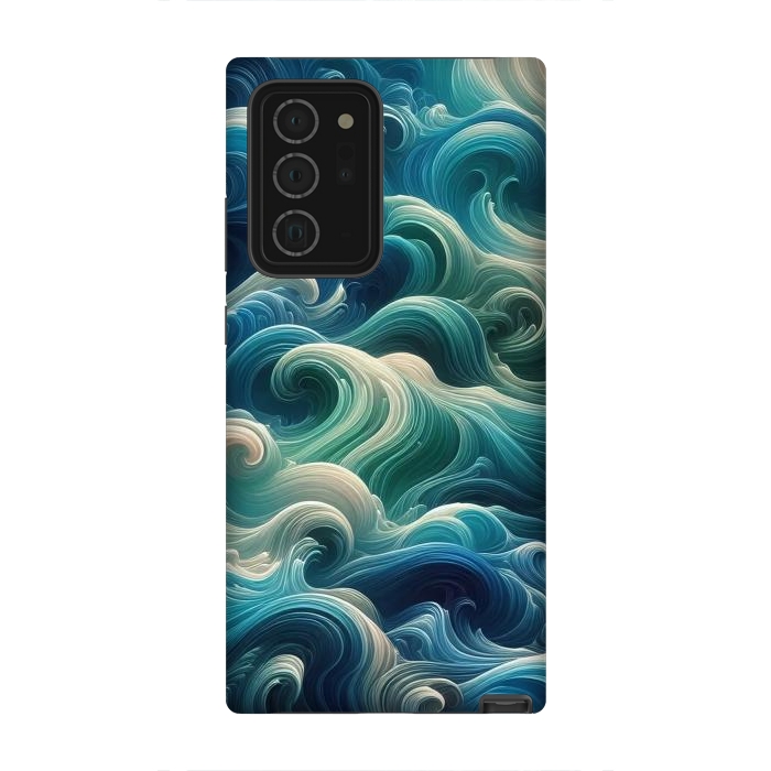 Galaxy Note 20 Ultra StrongFit Blue Swirling Waves by JohnnyVillas