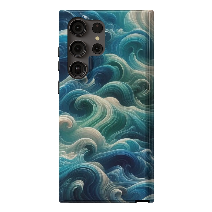 Galaxy S23 Ultra StrongFit Blue Swirling Waves by JohnnyVillas