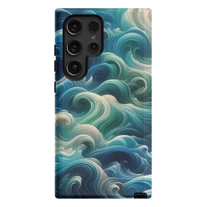 Galaxy S24 Ultra StrongFit Blue Swirling Waves by JohnnyVillas